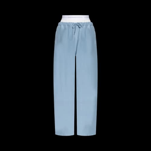 Alexander Wang Logo Elastic Exposed Brief Wide Leg Sweatpant 'Light Blue'