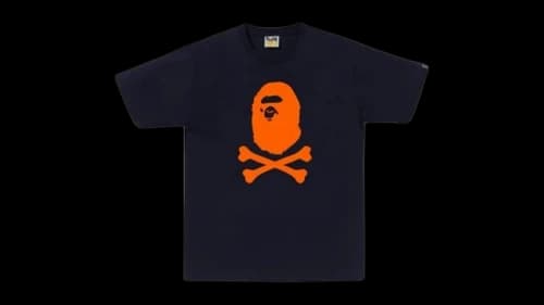 BAPE Neon Ape Crossbone Tee Navy