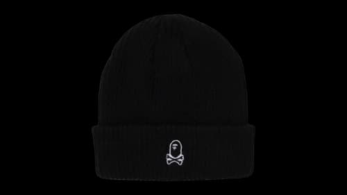 BAPE Ape Crossbone One Point Knit Cap Black