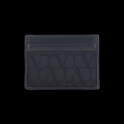 Valentino Toile Iconographe Jacquard Card Holder 'Black'