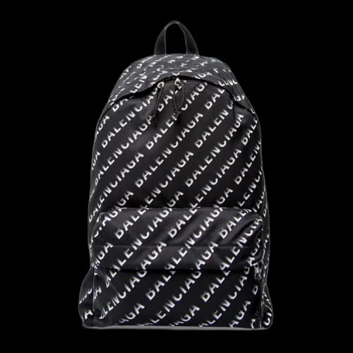 Balenciaga All Over Logo Backpack 'Black/White'