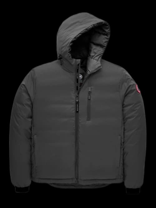 Canada Goose Lodge Down Matte Finish Hooded Jacket Graphite