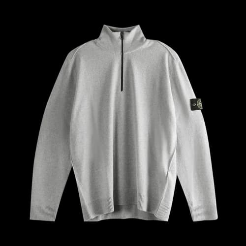 Stone Island Long-Sleeve Polo Shirt 'Melange Pearl Grey'
