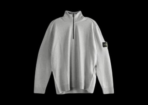 Stone Island Long Sleeves Polo Shirt Melange Pearl Grey