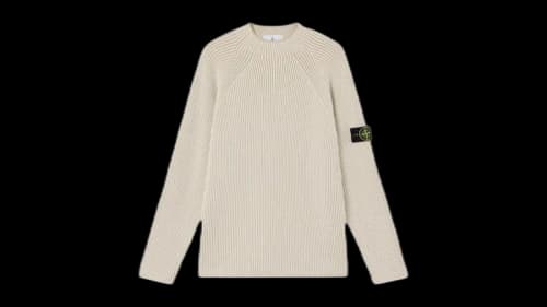 Stone Island Vanise Full Rib RWS Wool 5100023 Sweater Ivory
