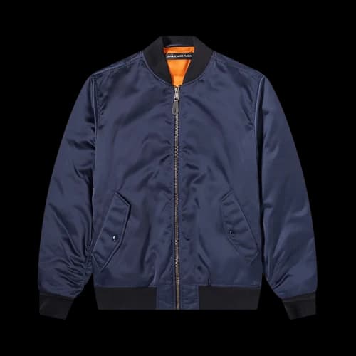 Balenciaga Wave Logo Bomber Jacket 'Blue'