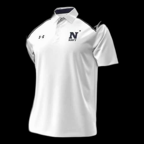 Under Armour United States Naval Academy Logo Polo Shirts 'White'