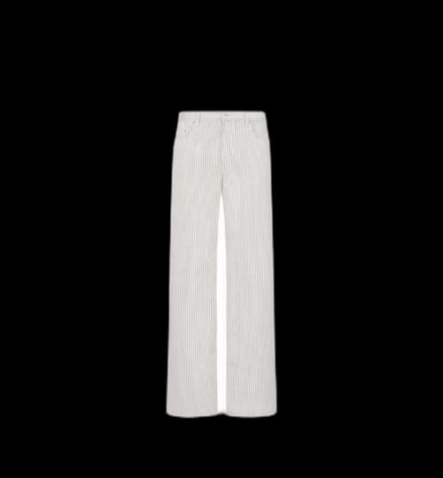 Dior x KAWS Heritage Jeans White Cotton-Blend Corduroy