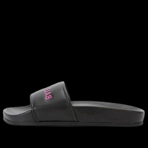 Balenciaga Alphabet Pattern Black Slippers (Women's)
