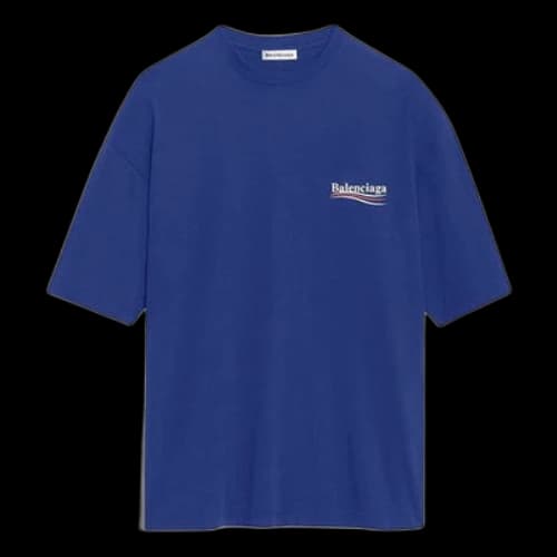 Balenciaga Political Campaign Printing Large Version Short Sleeve Royal blue