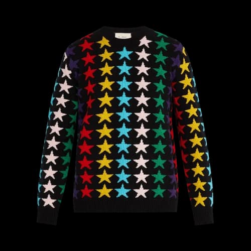 Gucci Star Intarsia Chunky Knit Wool Sweater 'Rainbow'