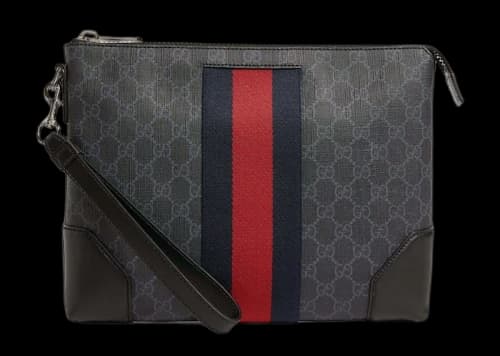 Gucci GG Supreme Web Pouch Grey
