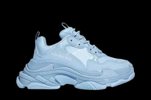 Balenciaga Triple S Sneaker 'Allover Logo - Light Blue' (Women's)