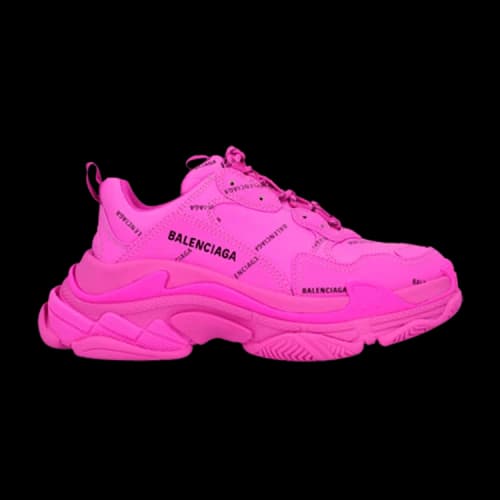 Balenciaga Triple S Sneaker 'All Over Logo - Fuchsia' (Women's)