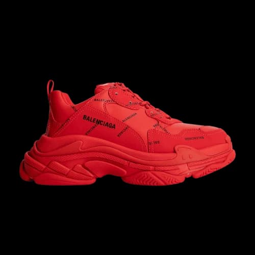 Balenciaga Triple S Sneaker 'All Over Logo - Bright Red' (Women's)