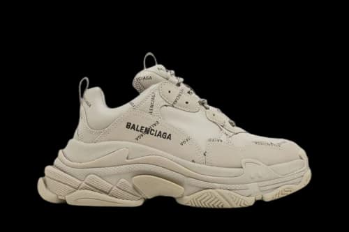 Balenciaga Triple S Sneaker 'All Over Logo - Beige' (Women's)