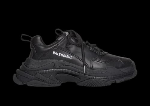 Balenciaga Triple S Synthetic Leather Triple Black (Women's)