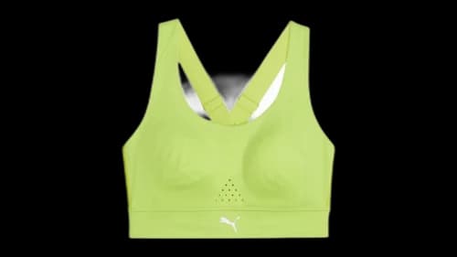 Puma Women's Power Breathe Run Sports Bra Lime Pow