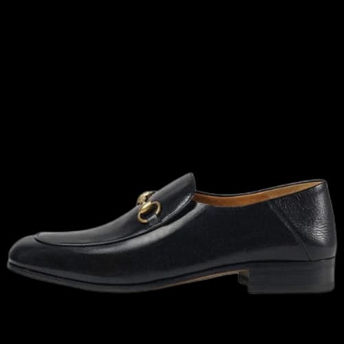Gucci Horsebit Slip On Loafer 'Gold-Tone Black Leather'