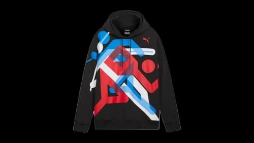 Puma Olympic Village Graphic Pullover Hoodie Black/Red