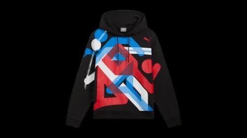 Puma Women's Village Wear Graphic Hoodie Black/Red