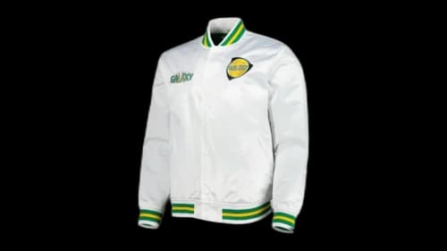 Mitchell & Ness La Galaxy City Full-Snap Satin Jacket White