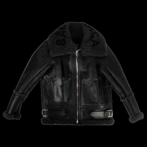 Balenciaga Shearling High Neck Jacket 'Black'