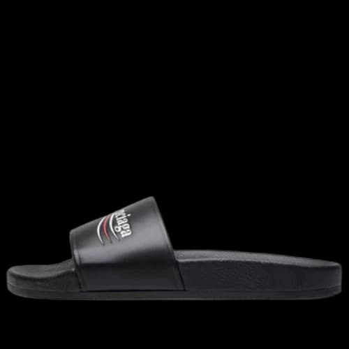 Balenciaga Wave Logo Slippers Sandals Black