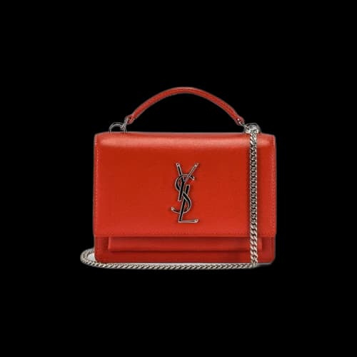 Saint Laurent Mini Sunset Chain Bag 'Red Orange'