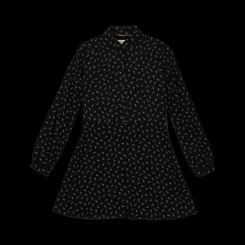 Saint Laurent Silk Eiffel Tower Printed Short Dress 'Black'