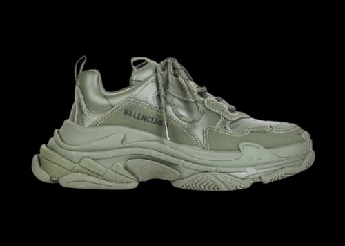 Balenciaga All Over Logo Triple S Green Black
