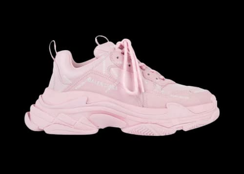 Balenciaga All Over Logo Triple S Pink White