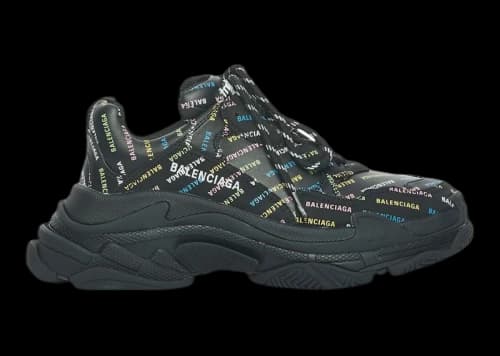 Balenciaga Triple S AllOver Logo Black Multicolor