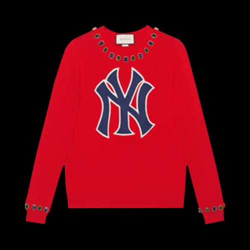 Gucci NY Logo Jewelled Sweater 'Red'