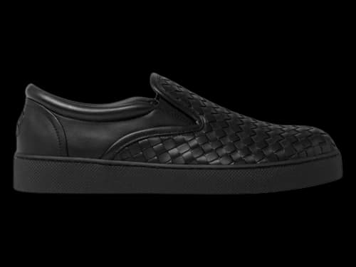 Bottega Veneta Intrecciato Leather Dodger Sneakers Black