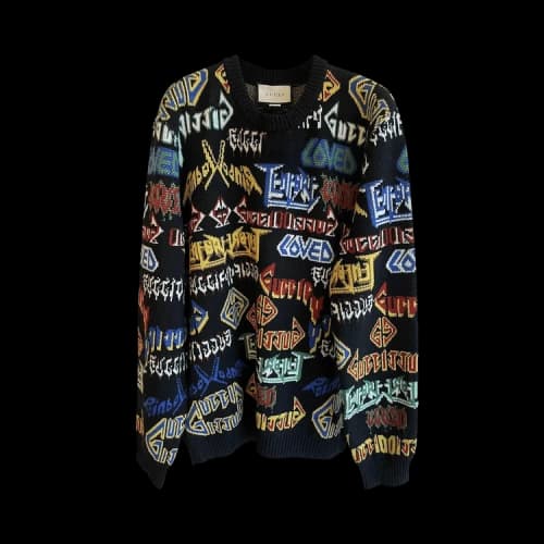 Gucci Wool Crewneck Sweater 'Black/Multicolor'