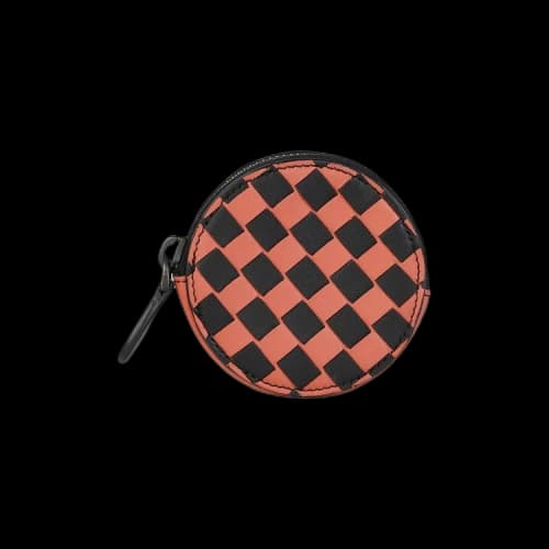 Bottega Veneta Check Print Coin Pouch 'Red/Black'