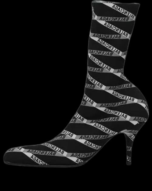 Balenciaga 80mm Monogram Logo Spandex Boots 'Black' (Women's)