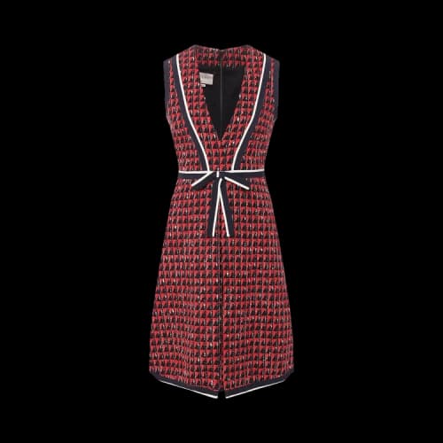 Gucci Geometric Tweed Dress 'Red'