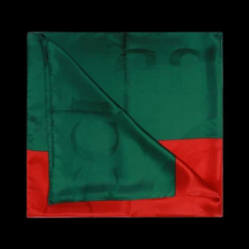 Gucci Contrast Stripe Logo Scarf 'Green/Red'