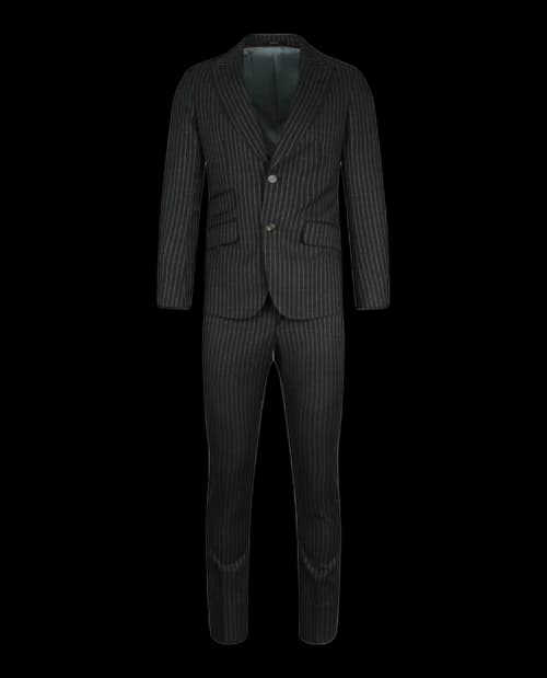 Gucci Logo Striped Suit Dark Grey Azure