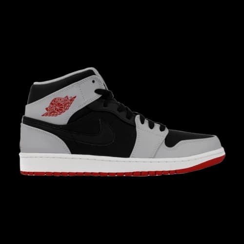 Jordan 1 Mid Black Gym Red Wolf Grey