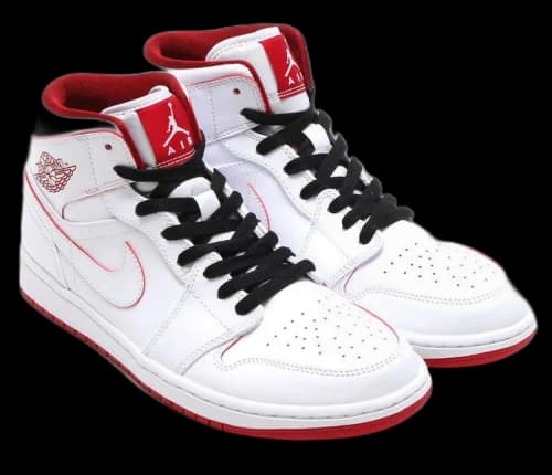 Jordan 1 Retro Mid White Gym Red Black