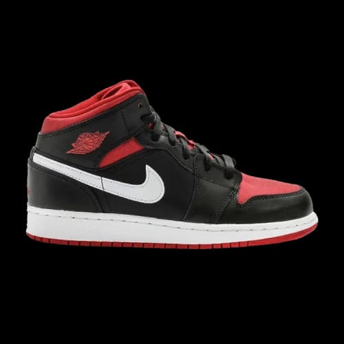 (GS) Air Jordan 1 Retro Mid 'Black Red White'
