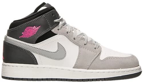 Jordan 1 Mid White Grey Hyper Pink (GS)