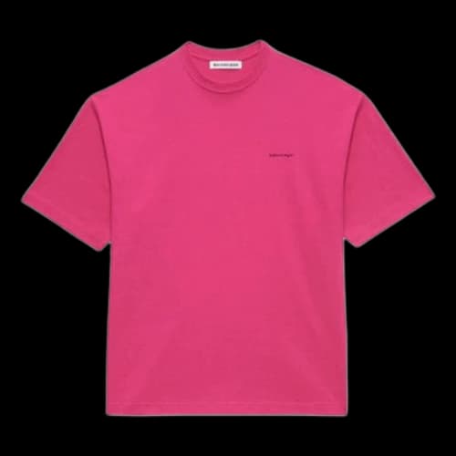 Balenciaga Retro Logo Short Sleeve Unisex Pink