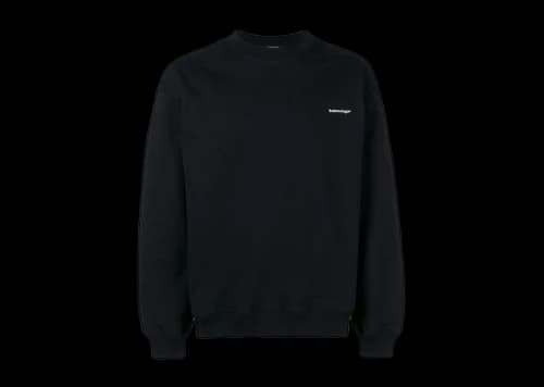 Balenciaga Small Contrast Logo Print Crewneck Sweatshirt Black/White