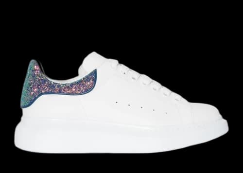 Alexander McQueen Oversized White White Dark Iridescent Glitter (Women's)