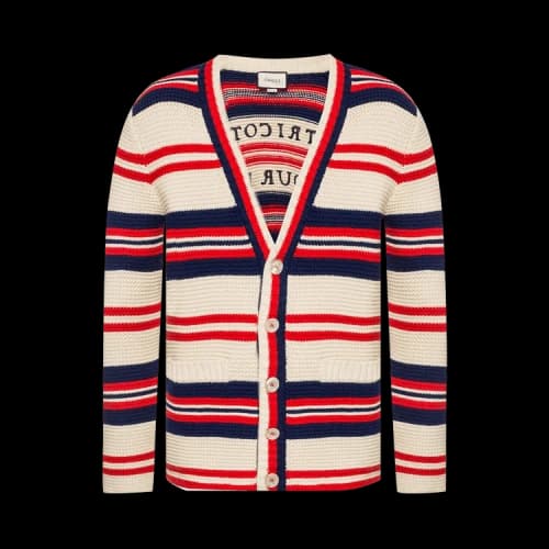 Gucci Striped Turtleneck Cotton And Wool-blend Jumper 'Milk'