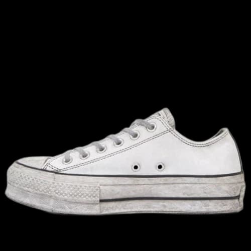Converse Chuck Taylor All Star Leather Smoke Platform Low Top Retro Pure White (Women's)